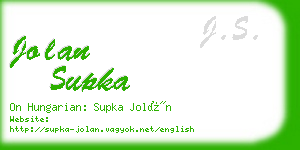 jolan supka business card